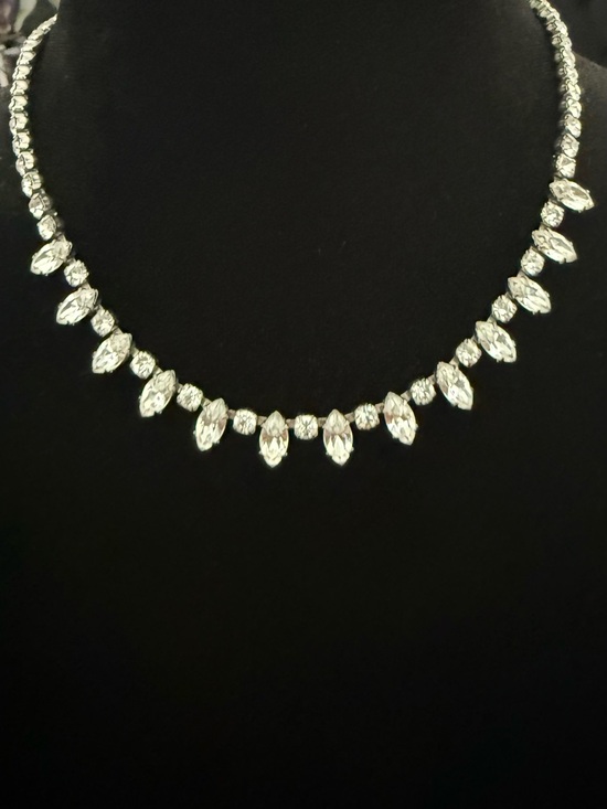 Weiss Jewelry - Signed Weiss Mid-Century Rhinestone Choker Vintage 1950s Glam Necklace